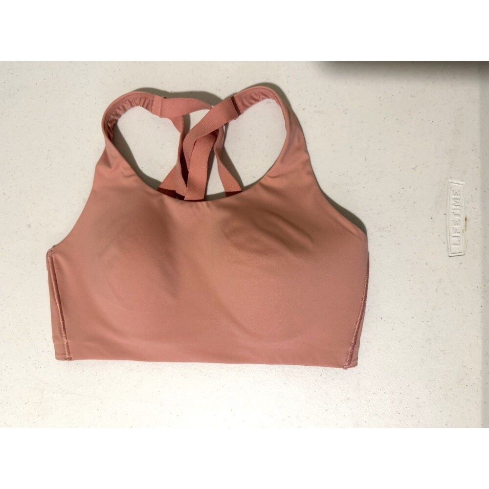 Lululemon Energy High Support Sports Bra 34D Dusty Rose Pink Strappy Running